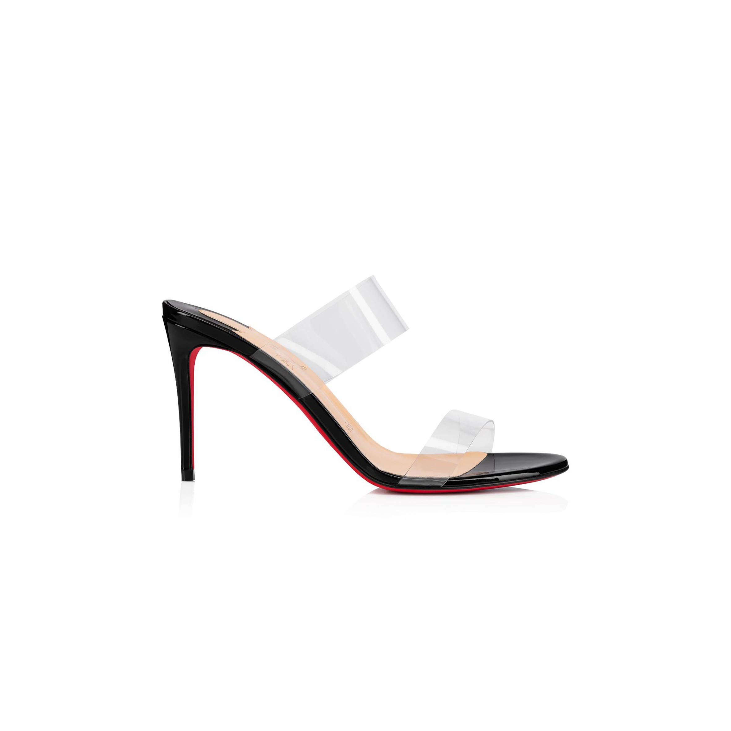 Ch**an louboutin just nothing 85 mm sandals-pvc and patent calf-black-women 3190081bk01